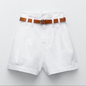 High waisted belted shorts